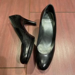 Stuart Weitzman leather platform pumps